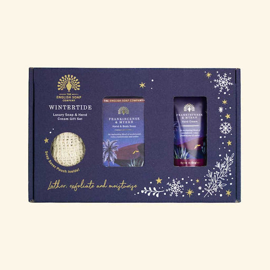 English Soap Company Wintertide Frankincense and Myrrh Luxury Soap and Hand Cream Gift Set