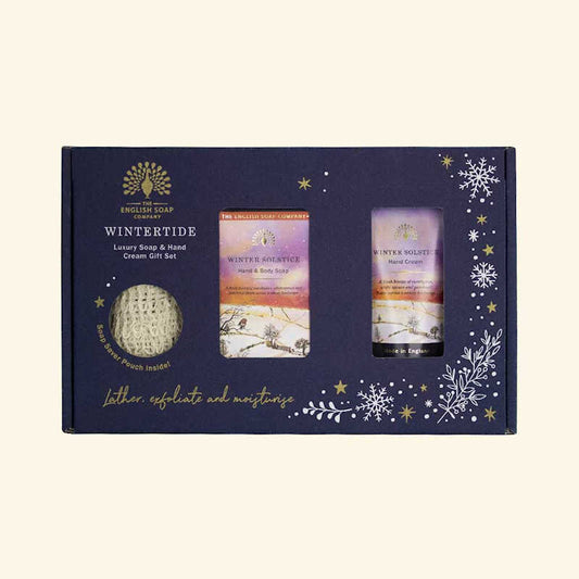 English Soap Company Wintertide Winter Solstice Luxury Soap and Hand Cream Gift Set