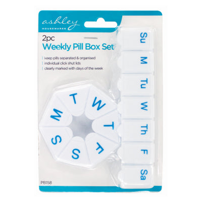 2Pc Weekly Pill Box Set
