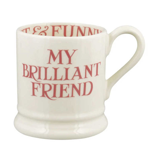 Emma Bridgewater Pink Toast My Brilliant Friend 1/2 Pint Mug