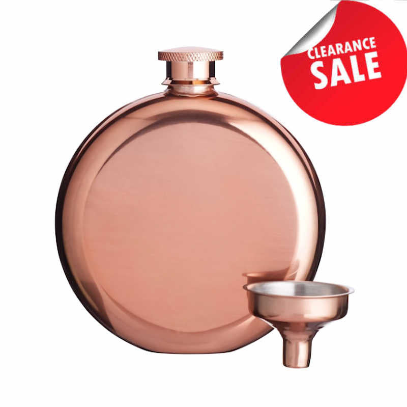 BarCraft Stainless Steel Copper Finish 140ml Hip Flask