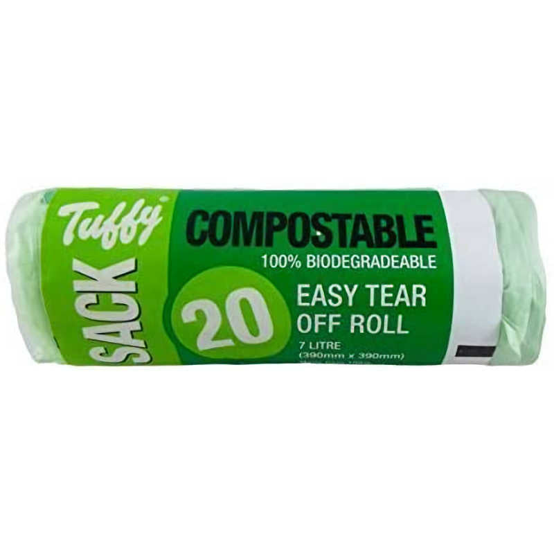 Tuffy Caddy Sack 7 Litre Compostable Food Waste Bags (Pack of 20)