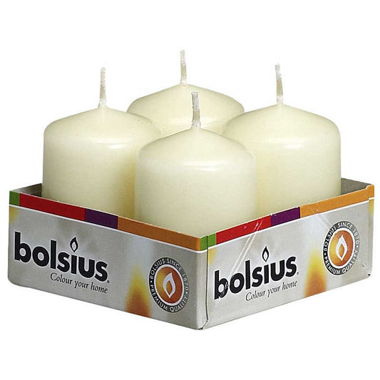Bolsius Ivory Pillar Candle 60x40mm 4 pack