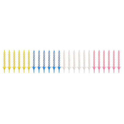 Tala 24 Candy Striped Candles and Holders