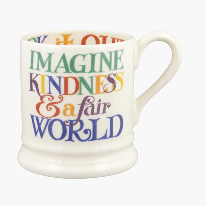 Emma Bridgewater Rainbow Toast Kindness & A Fair World 1/2 Pint Mug