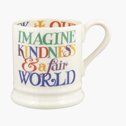 Emma Bridgewater Rainbow Toast Kindness & A Fair World 1/2 Pint Mug