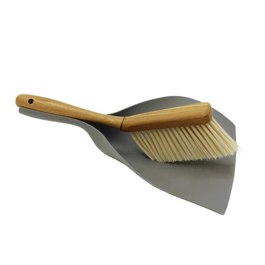 JVL Bamboo Dustpan and Brush Set 