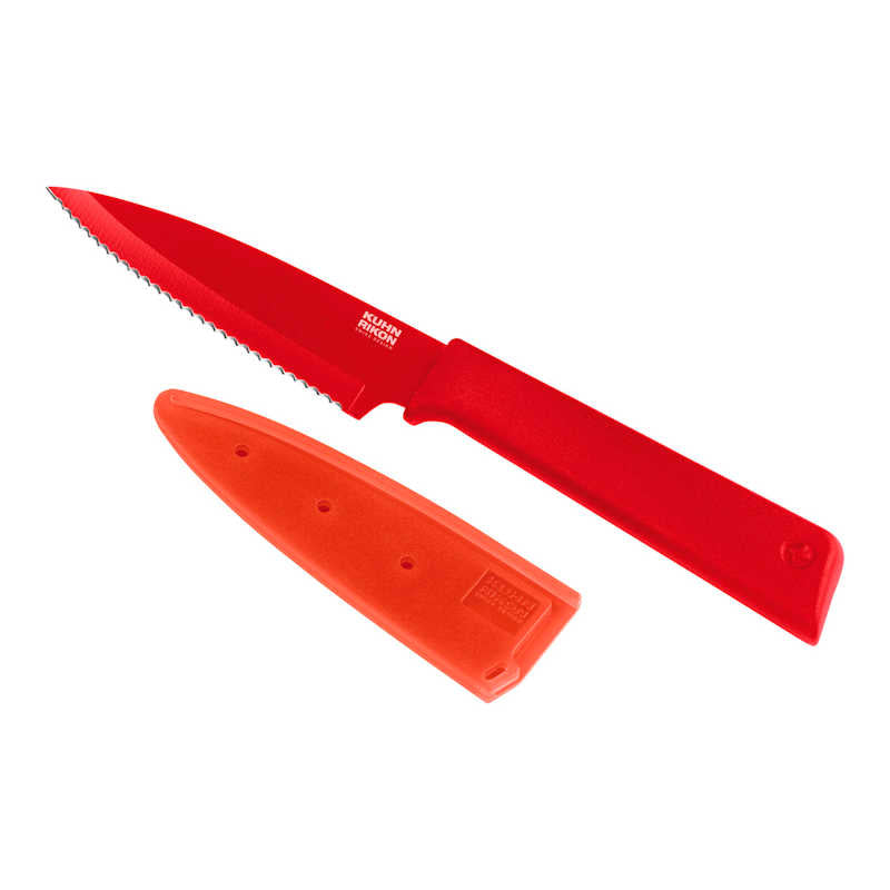 Kuhn Rikon Colori+ Serrated Paring Knife Red