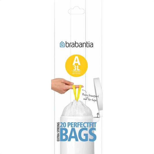 Brabantia Pack of 20 Perfectfit Bin Bags (Various Sizes) - The Crock Ltd