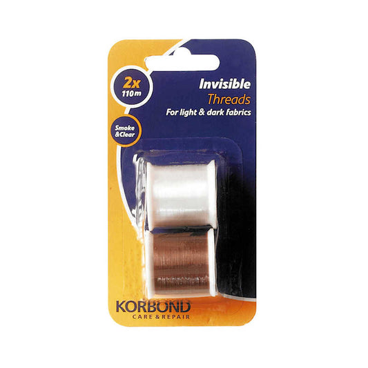 Korbond Invisible Threads Clear and Smoke 