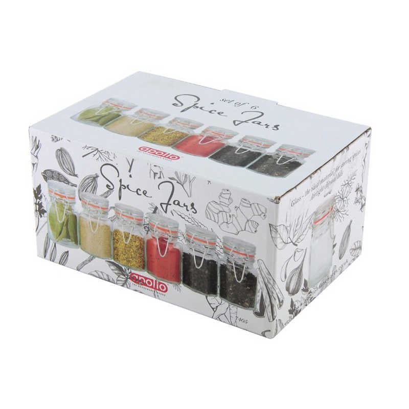 Apollo Glass Spice Jars (Set of 6)