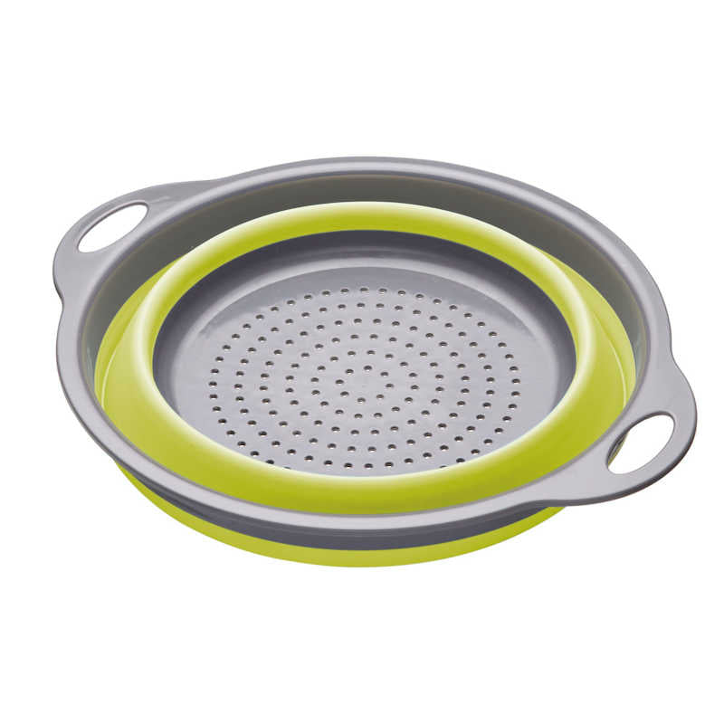colourworks collapsible colander green collapsed