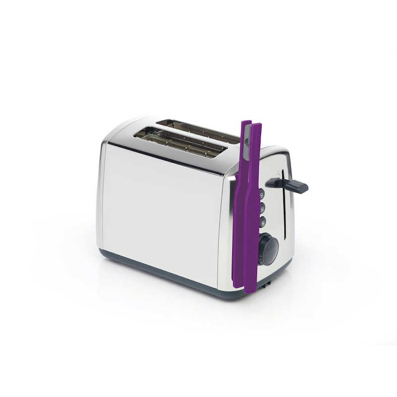 Colourworks Silicone Toast Tongs on Toaster Purple