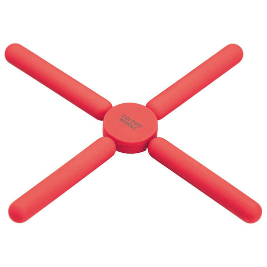 Colourworks Folding Trivet Red Open