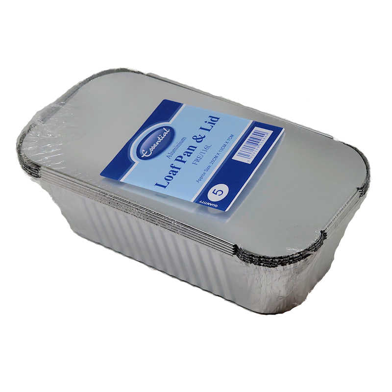Essential Housewares Aluminium Foil Loaf Pan with Lids