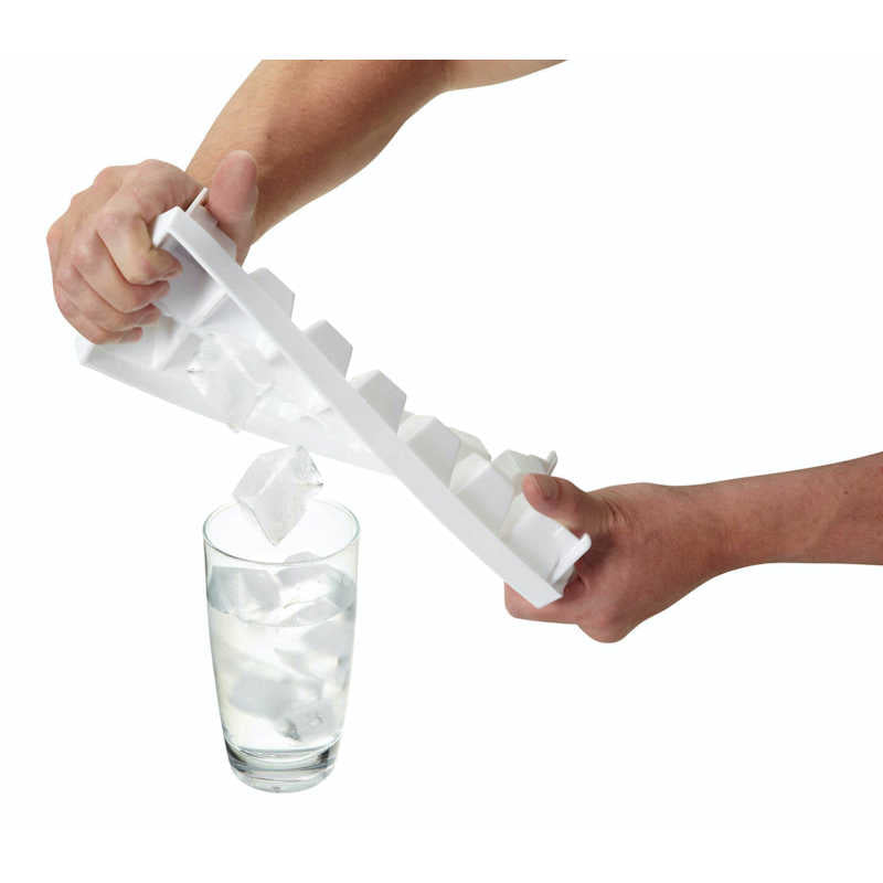 BarCraft Flexible Ice Cube Tray in use