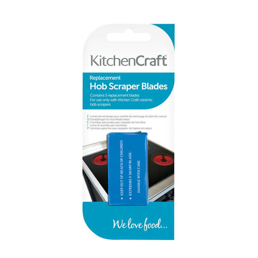 KitchenCraft Pack of Five Stainless Steel Replacement Scraper Blades