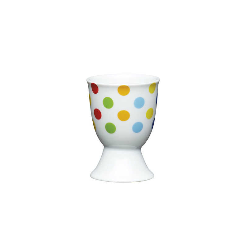 KitchenCraft Porcelain Egg Cup bright spot design