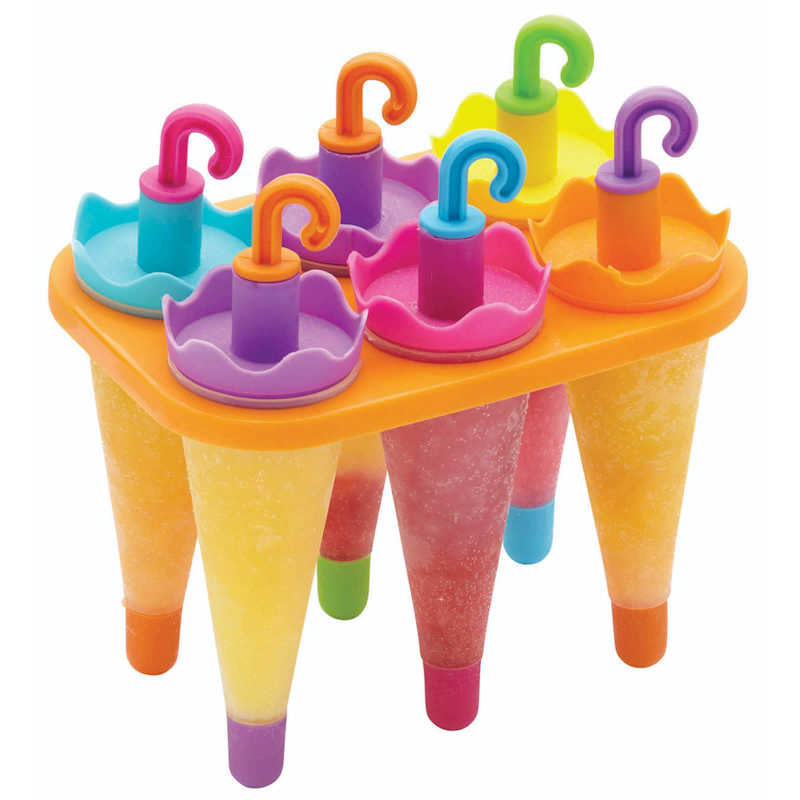 Kitchen Craft Umbrella Lolly Makers with Stand (Set of 6)
