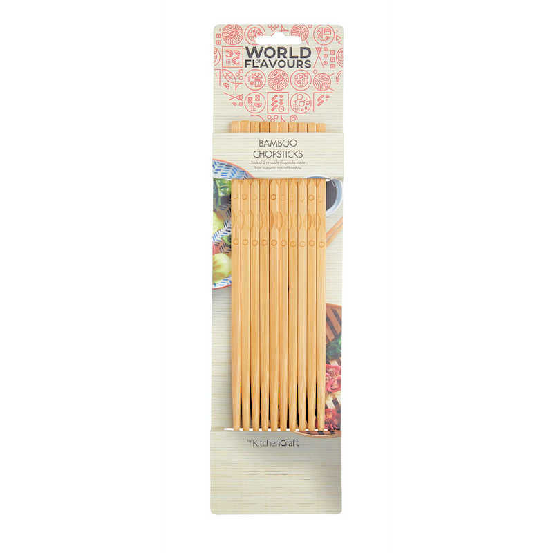 Kitchen Craft World of Flavours Oriental Bamboo Chopsticks 