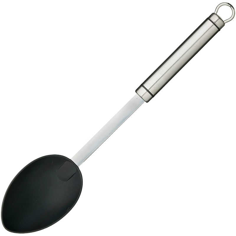 KitchenCraft Oval Handled Stainless Steel Non-Stick Cooking Spoon