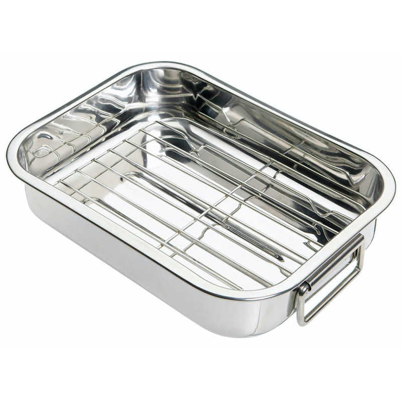 Kitchen Craft Stainless Steel Roasting Pan with Rack (Various Sizes) 