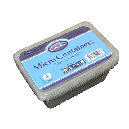 Essential Housewares Microwave Containers 1000cc 4 pack